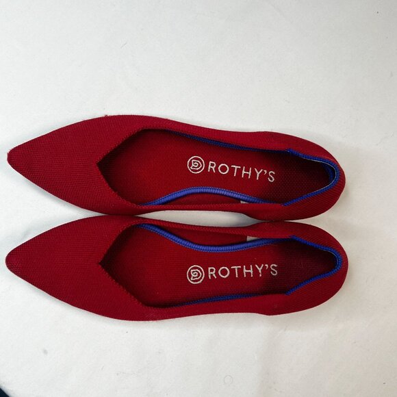 Rothys The Point Flats Ballet Slip On Woven Casual Shoe Red 10 Comfort Slip Ons - Picture 9 of 16